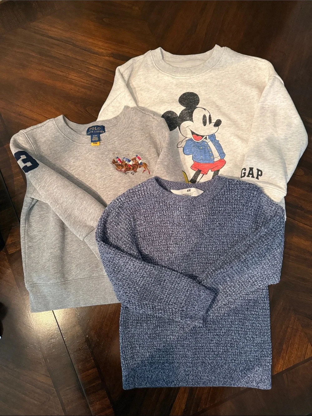 GAP Light Gray Mickey Mouse Pullover Sweatshirt with Colorful Print
